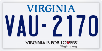 VA license plate VAU2170