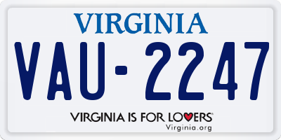 VA license plate VAU2247