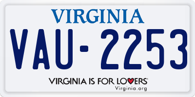 VA license plate VAU2253