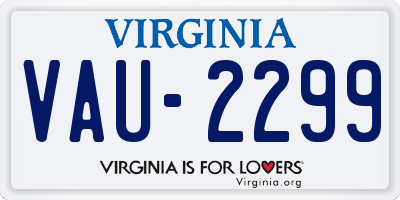 VA license plate VAU2299