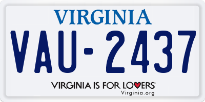 VA license plate VAU2437