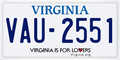 VA license plate VAU2551