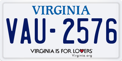 VA license plate VAU2576