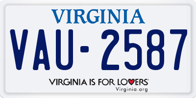 VA license plate VAU2587