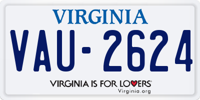 VA license plate VAU2624