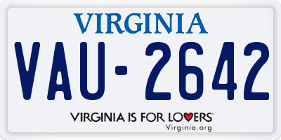 VA license plate VAU2642