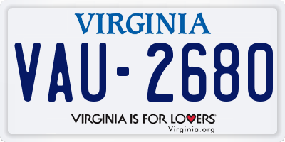 VA license plate VAU2680