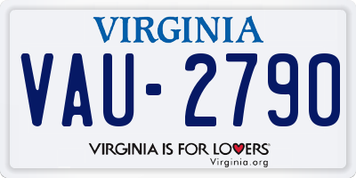 VA license plate VAU2790