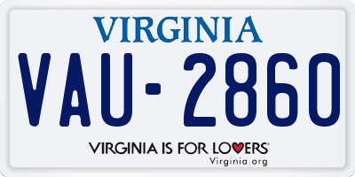 VA license plate VAU2860