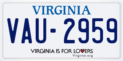 VA license plate VAU2959