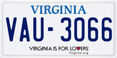 VA license plate VAU3066