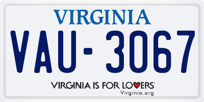 VA license plate VAU3067