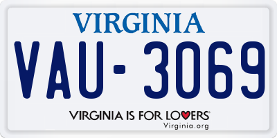VA license plate VAU3069