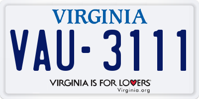 VA license plate VAU3111