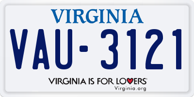 VA license plate VAU3121