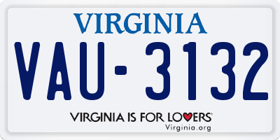 VA license plate VAU3132