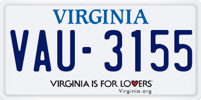 VA license plate VAU3155