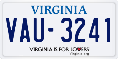 VA license plate VAU3241