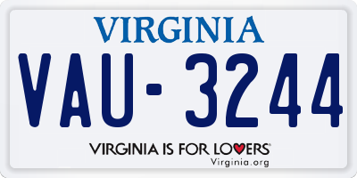VA license plate VAU3244