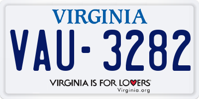 VA license plate VAU3282