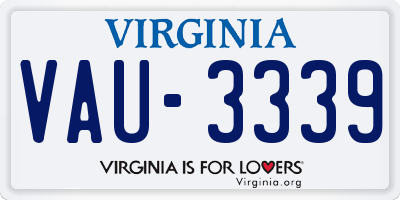 VA license plate VAU3339