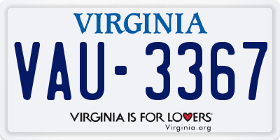 VA license plate VAU3367