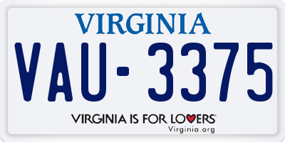 VA license plate VAU3375