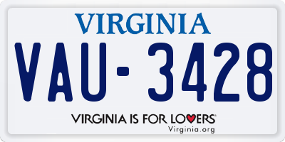 VA license plate VAU3428