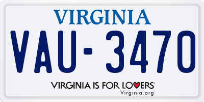 VA license plate VAU3470