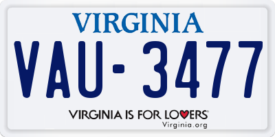 VA license plate VAU3477