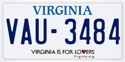 VA license plate VAU3484