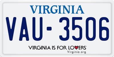 VA license plate VAU3506