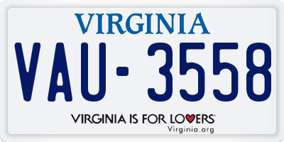 VA license plate VAU3558