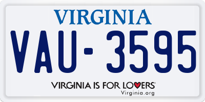 VA license plate VAU3595