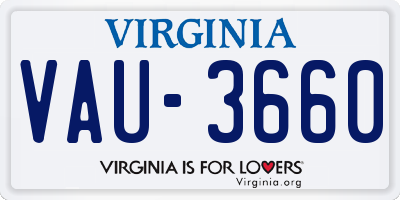 VA license plate VAU3660