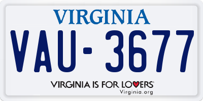 VA license plate VAU3677