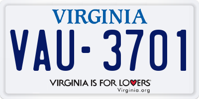 VA license plate VAU3701