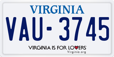 VA license plate VAU3745