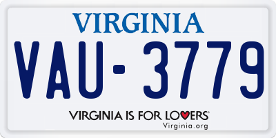 VA license plate VAU3779