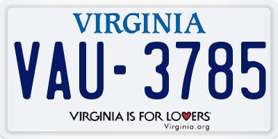 VA license plate VAU3785