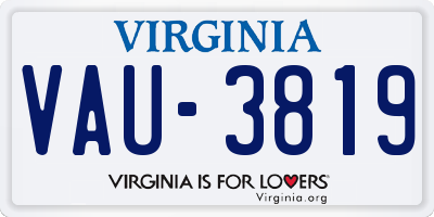 VA license plate VAU3819