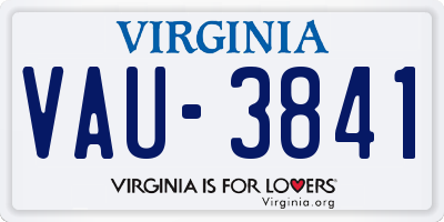 VA license plate VAU3841