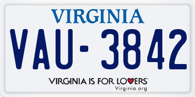 VA license plate VAU3842