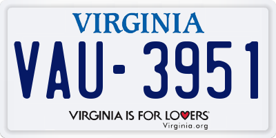 VA license plate VAU3951