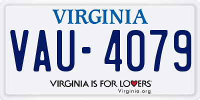 VA license plate VAU4079