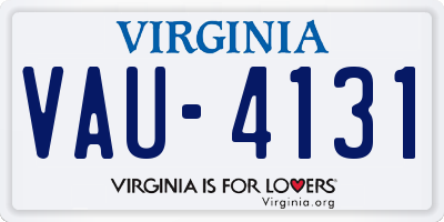 VA license plate VAU4131