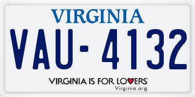 VA license plate VAU4132