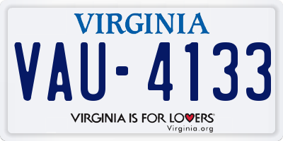 VA license plate VAU4133