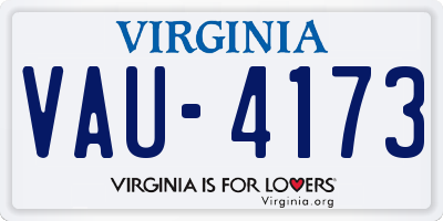 VA license plate VAU4173