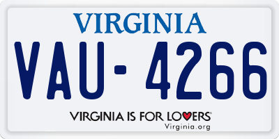 VA license plate VAU4266